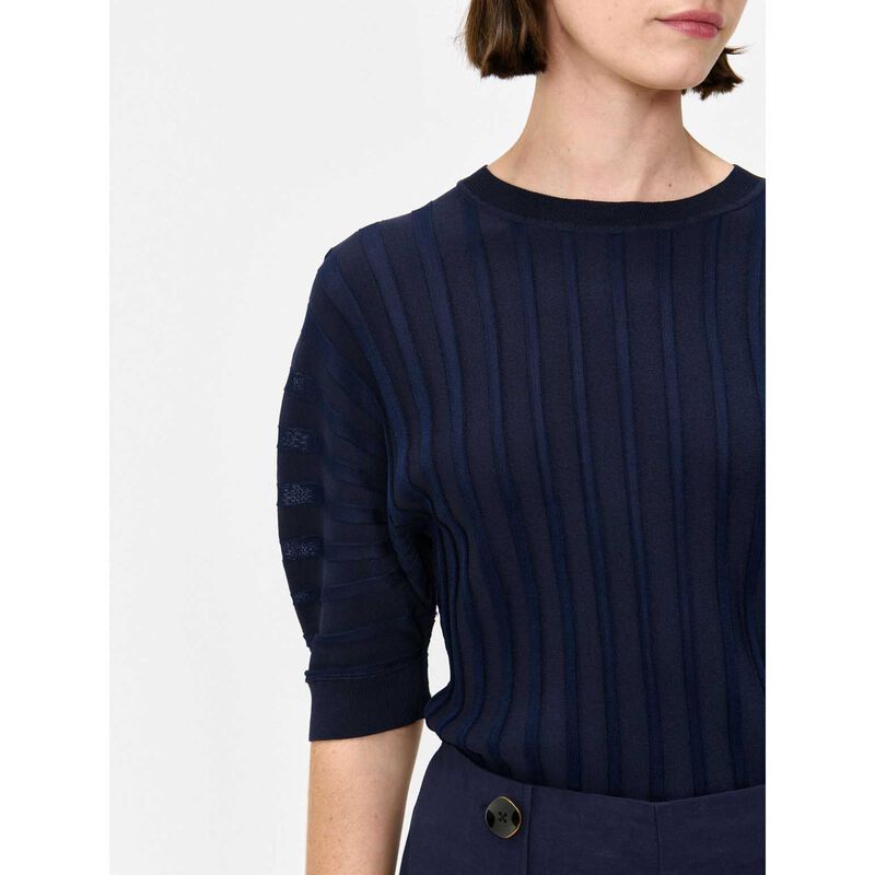 Veronika Maine Ink Matte & Shiny Pleat Knit Top image number 2